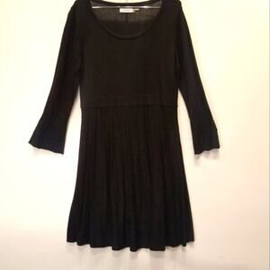 Calvin Klein Black Stretch Knit Dress Party Funeral Modest Fit  Women's Size L